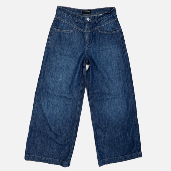 Banana Republic Denim - Banana Republic Jeans Womens 28 Blue Wide Leg Trouser Classic Dark‎ Wash Denim